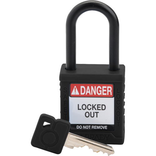 Velocity Safety Lockout Padlock, Black, Keyed Different, Nylon, 1-1/2" Width TGS INDUSTRIEL