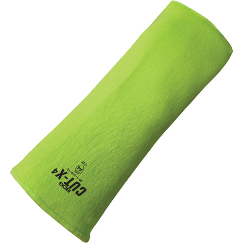 Cut-X&reg; Cut-Resistant Sleeve, Fibreglass/Polyethylene, 12", ASTM ANSI Level A4, High Visibility Lime TGS INDUSTRIEL