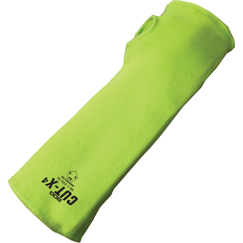 Manchette r&eacute;sistante &agrave; la coupe avec ouverture pour le pouce Cut-X, Fibre de verre/Poly&eacute;thyl&egrave;ne, 10", ASTM ANSI niveau A4, Lime haute visibilit&eacute; TGS INDUSTRIEL