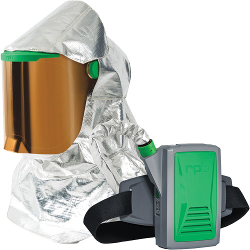 Respirateur &agrave; chaleur radiante Z-Link avec souffleur & montage &agrave; la ceinture, Respirateur &agrave; masque/Capuchon & visi&egrave;re, Pile Lithium-ion TGS INDUSTRIEL