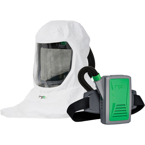 Respirateur T-Link avec casquette, tube de respiration, montage &agrave; la ceinture & APR motoris&eacute; PX5, Cagoule ample & visi&egrave;re, Pile Lithium-ion TGS INDUSTRIEL
