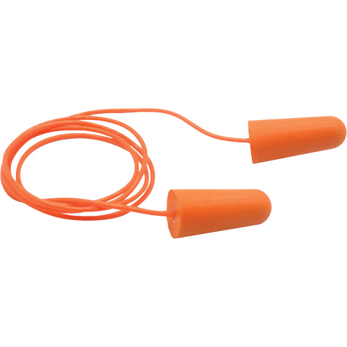SEALTEC33 Orange Tapered PU Foam Disposable Earplugs, Corded, Bulk - Box, 33 dB NRR, One-Size TGS INDUSTRIEL