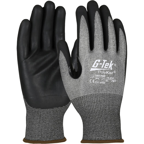 Gants r&eacute;sistant &agrave; la coupe G-Tek avec capacit&eacute; pour &eacute;cran tactile, Taille Grand, Calibre 18, Rev&ecirc;tement Mousse de nitrile, Enveloppe en PolyKor, ASTM ANSI niveau A4/EN 388 niveau D TGS INDUSTRIEL