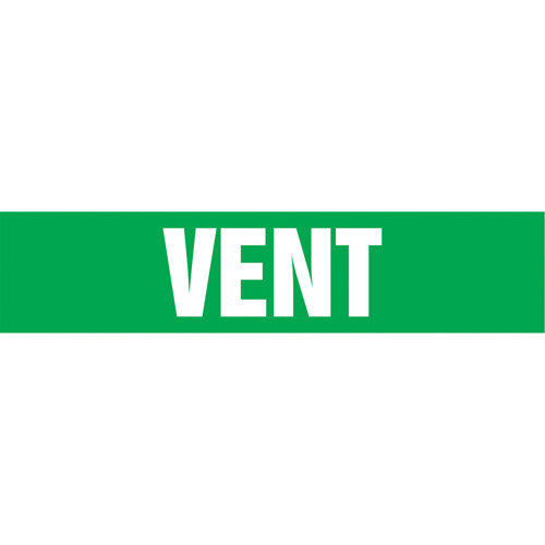 Marqueurs de tuyau "Vent", Autocollant, 4" h x 24" la, Blanc/vert TGS INDUSTRIEL