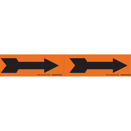 Arrow Pipe Markers, Self-Adhesive, 2-1/4" H x 7" W, Black on Orange TGS INDUSTRIEL