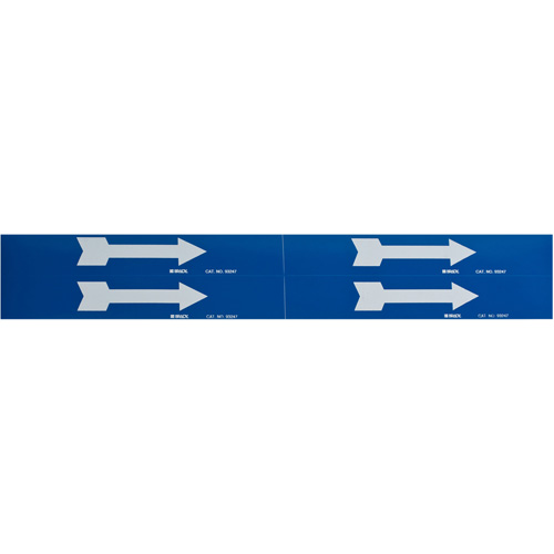 Marqueurs de tuyau avec fl&egrave;ches, Autocollant, 1-1/8" h x 7" la, Blanc/bleu TGS INDUSTRIEL