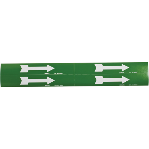 Arrow Pipe Markers, Self-Adhesive, 1-1/8" H x 7" W, White on Green TGS INDUSTRIEL