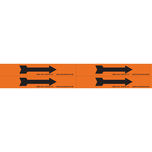 Marqueurs de tuyau avec fl&egrave;ches, Autocollant, 1-1/8" h x 7" la, Noir/orange TGS INDUSTRIEL