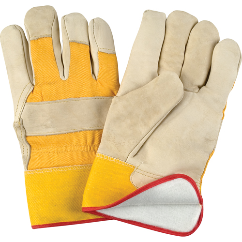 Gant pour ajusteur doubl&eacute;s pour l'hiver r&eacute;sistant &agrave; l'abrasion, T-Grand, Paume en Cuir fleur de vache, Doublure en Molleton de mousse TGS INDUSTRIEL
