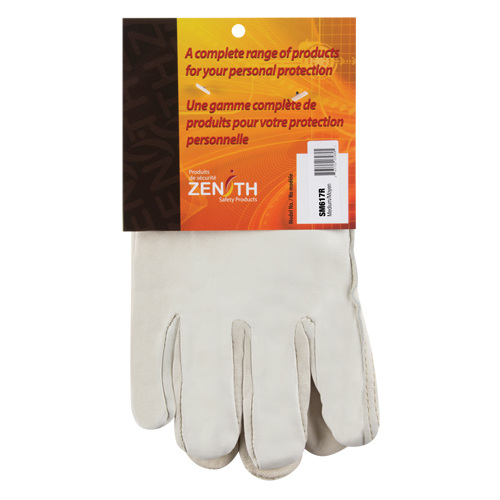 Gants de conducteur doubl&eacute;s pour l'hiver, Moyen, Paume en Cuir fleur de vache, Molleton TGS INDUSTRIEL