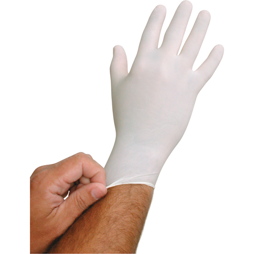QRP BioTek&reg; Disposable Gloves, Large, Latex, 6-mil, Powder-Free, White TGS INDUSTRIEL
