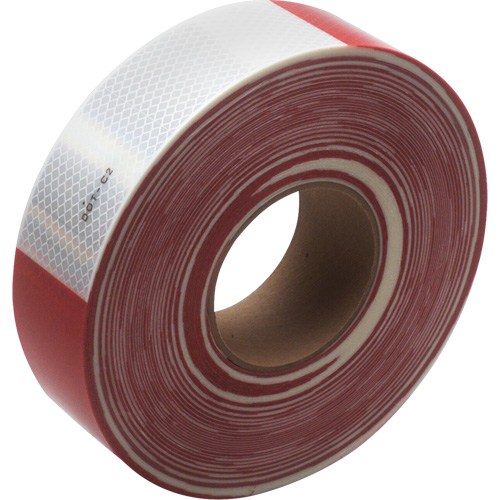 Mat&eacute;riaux de perceptibilit&eacute; 3M Scotchlite Diamond Grade s&eacute;rie 983, 2" la x 150' lo, Rouge & blanc TGS INDUSTRIEL