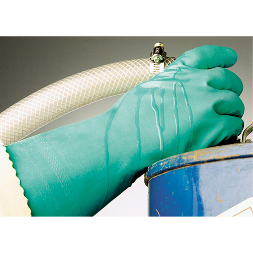 Gants &agrave; prise emboss&eacute;e &agrave; motif en Z StanSolv, Taille Moyen/8, 14" lo, Nitrile, Doublure en Interlock, 11 mils TGS INDUSTRIEL