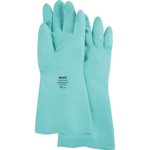 Gants &agrave; prise &agrave; motif en Z StanSolv, Taille Grand/9, 13" lo, Nitrile, 15 mils TGS INDUSTRIEL