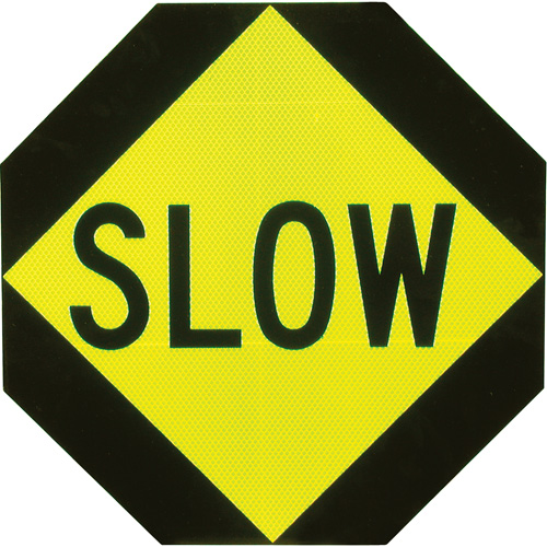Panneau de signalisation &agrave; deux c&ocirc;t&eacute;s  Stop/Slow , Aluminium, Boulonn&eacute; TGS INDUSTRIEL