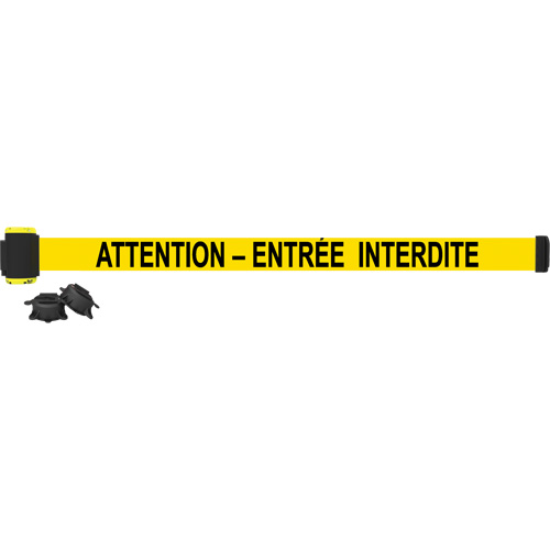 Barri&egrave;re &agrave; fixation murale, Plastique, Fixation magn&eacute;tique, 7', Ruban Noir et jaune TGS INDUSTRIEL