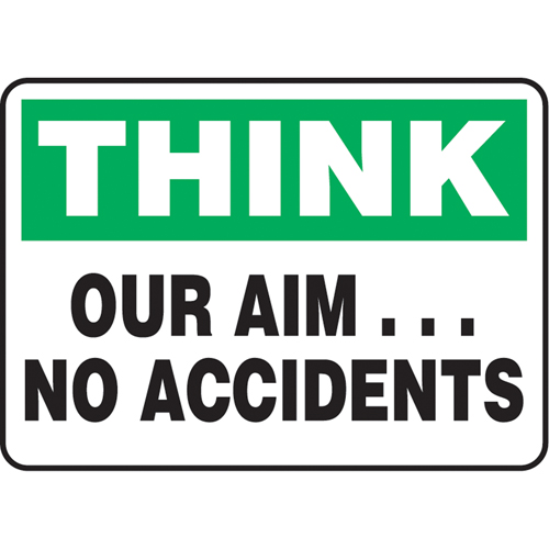 Enseigne  Our Aim… No Accidents , 10" x 14", Aluminium, Anglais TGS INDUSTRIEL