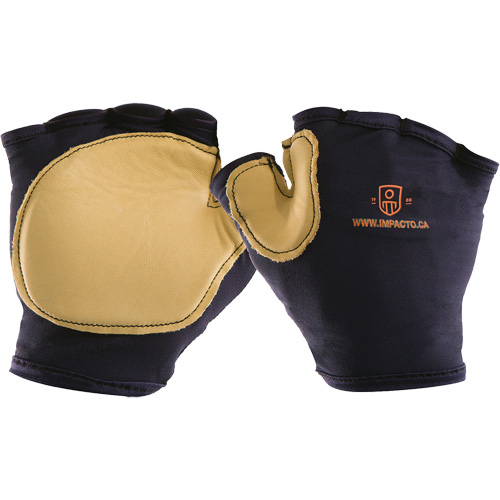 Anti-Impact Tool Grip Fingerless Left-Hand Glove, Size X-Small, Grain Leather Palm TGS INDUSTRIEL