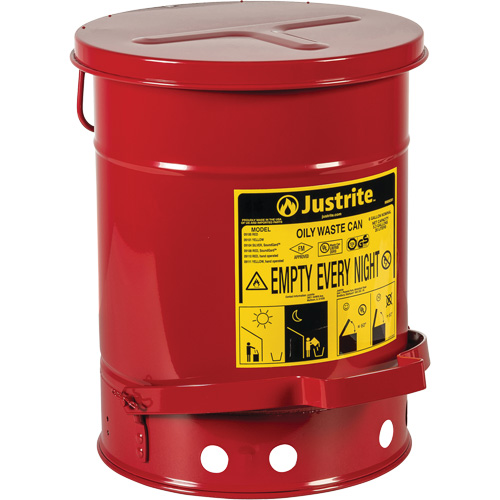 Oily Waste Cans, FM Approved/UL Listed, 6 US Gal., Red TGS INDUSTRIEL
