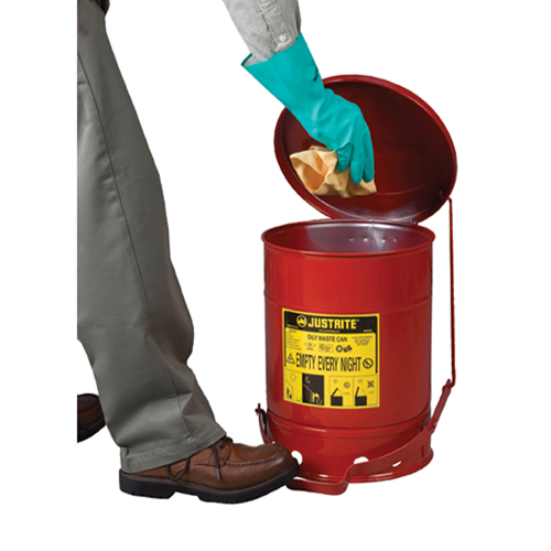 Oily Waste Cans, FM Approved/UL Listed, 2 US gal., Red TGS INDUSTRIEL