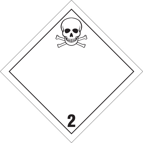 Toxic Gas TDG Placard, Plastic TGS INDUSTRIEL
