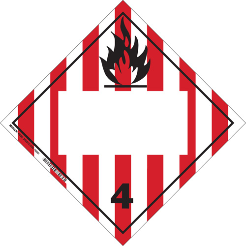 Flammable Solids TDG Placard, Adhesive Vinyl TGS INDUSTRIEL