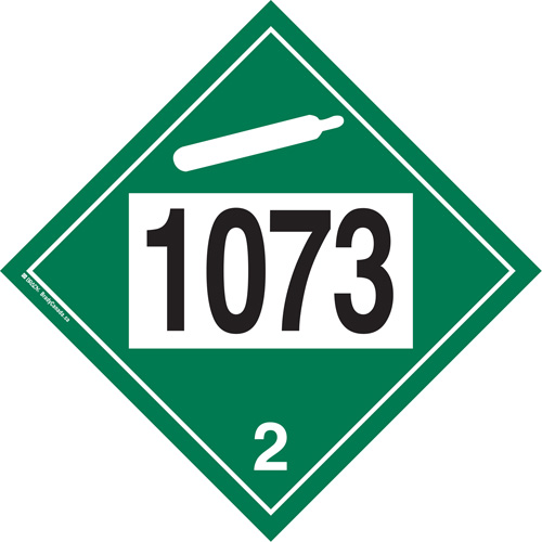 Plaque-&eacute;tiquette TMD 1073 pour gaz ininflammable oxyg&egrave;ne liqu&eacute;fi&eacute;, Plastique TGS INDUSTRIEL