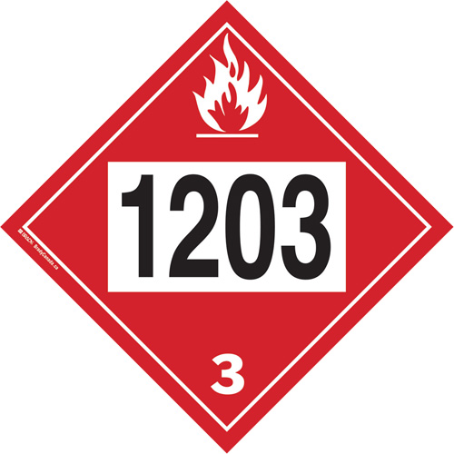 1203 Gasohol & Gasoline Flammable Liquid TDG Placard, Plastic TGS INDUSTRIEL