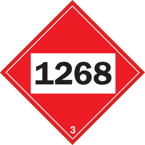 Plaque-&eacute;tiquette TMD 1268 pour distillats de p&eacute;trole, Plastique TGS INDUSTRIEL