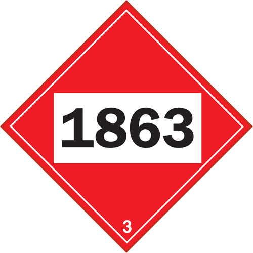 Plaque-&eacute;tiquette TMD 1863 pour liquide inflammable carburant aviation, Plastique TGS INDUSTRIEL