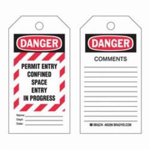 &eacute;tiquettes Confined Space, Polyester, 3" la x 5-3/4" h, Anglais TGS INDUSTRIEL