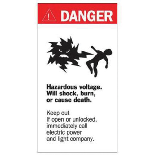 Enseigne Danger Hazardous Voltage, 8" x 4-1/2", Acrylique, Anglais avec pictogramme TGS INDUSTRIEL