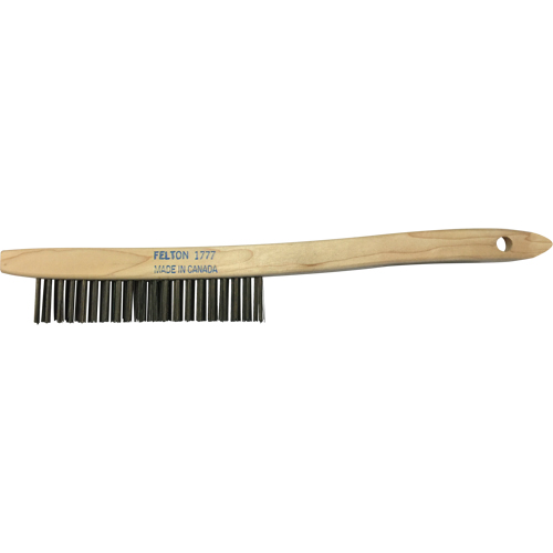 Curved-Handle Scratch Brushes, Brass, 3 x 19 Wire Rows, 14" Long TGS INDUSTRIEL