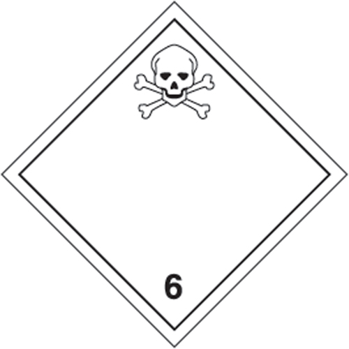 TDG Shipping Labels, Class 6.1, Toxic Substances, Vinyl TGS INDUSTRIEL