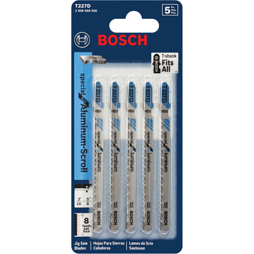 Lames de scie sauteuse, Acier rapide, Tige en T, 4" lo, 8 dents par pouce TGS INDUSTRIEL