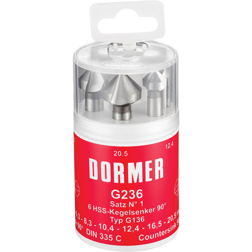 90° Countersink Set, 6 Pieces TGS INDUSTRIEL