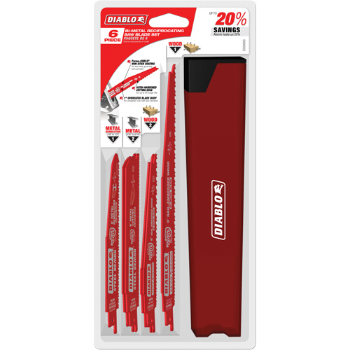 Ensemble de lames de scie alternative pour la coupe/d&eacute;molition du bois avec clous TGS INDUSTRIEL