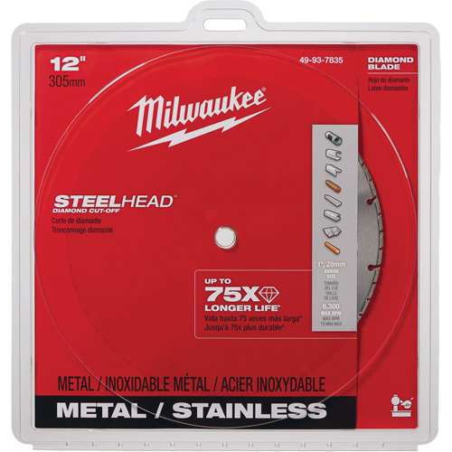 Lame &agrave; tronçonner au diamant Steelhead, 12", Pour M&eacute;tal TGS INDUSTRIEL