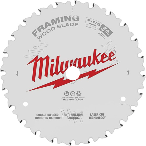 Framing Circular Saw Blade, 7-1/4", 24 Teeth, Wood Use TGS INDUSTRIEL