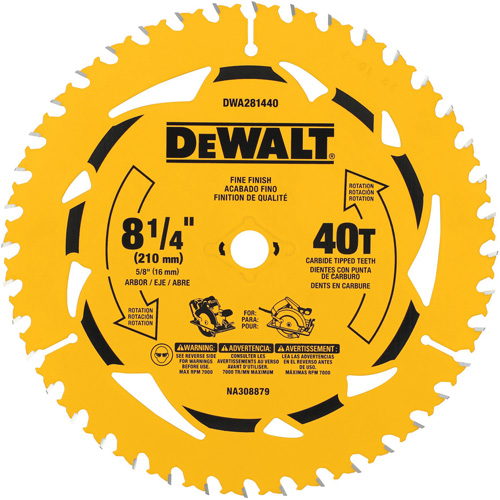 Lame de scie circulaire pour la coupe transversale, 8-1/4", 40 dents, Pour Bois TGS INDUSTRIEL