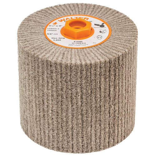 Tambour de conditionnement de surface Blendex, 4-1/2" dia. x 4" la, 5/8"-11 Arbre, Grain Fin TGS INDUSTRIEL