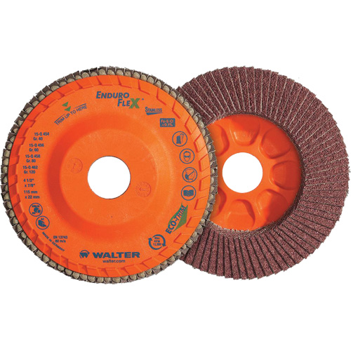 Disque &agrave; lamelles Stainless Enduro-Flex, 4-1/2" x 7/8", Type 27, Grain 60, Alumine de zirconium TGS INDUSTRIEL