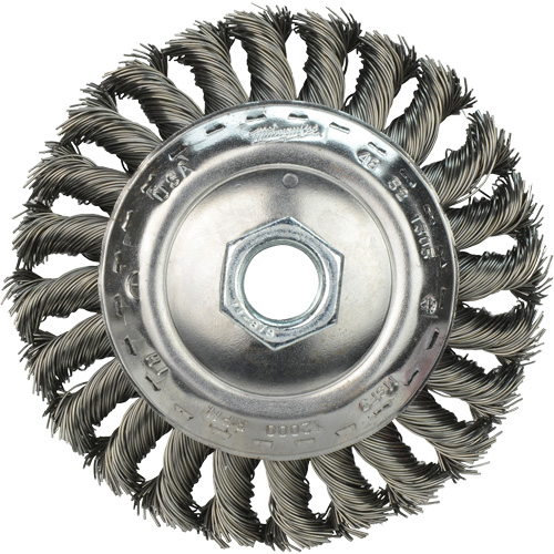 Bevel Knot Brush, 4" Dia., 0.023" Fill, 5/8"-11 Arbor TGS INDUSTRIEL
