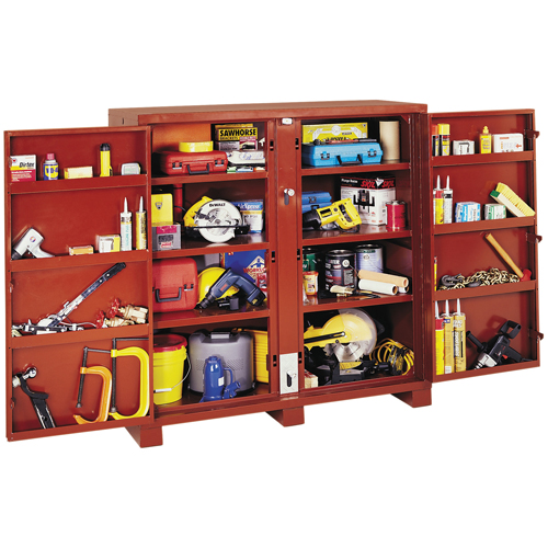 Armoire &agrave; tablettes Jobsite, Acier, 47,5 pi³, Rouge TGS INDUSTRIEL