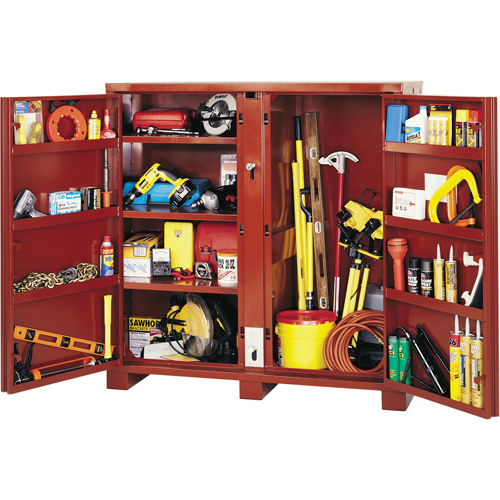 Armoire &agrave; tablettes Jobsite, Acier, 47,5 pi³, Rouge TGS INDUSTRIEL