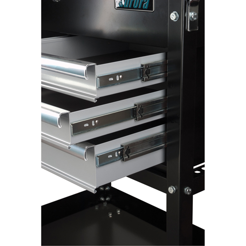 Chariot utilitaire, 4 tiroirs, 18" lo x 33" la x 39" h, Noir TGS INDUSTRIEL