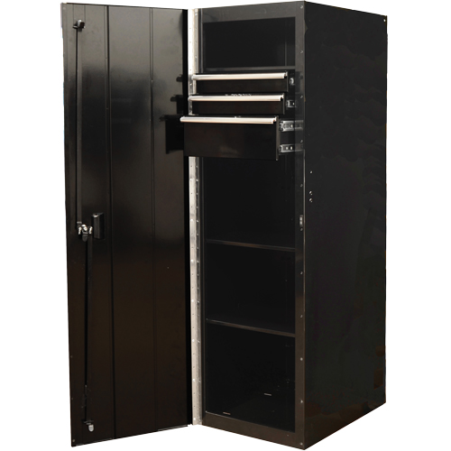 RX Series Side Cabinet, 3 Drawers, 19" W x 25" D x 61" H, Black TGS INDUSTRIEL