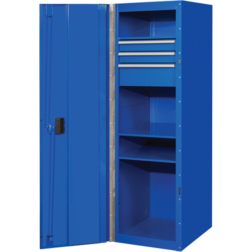 Armoire lat&eacute;rale s&eacute;rie RX, 3 tiroirs, 19" la x 25" p x 61" h, Bleu TGS INDUSTRIEL