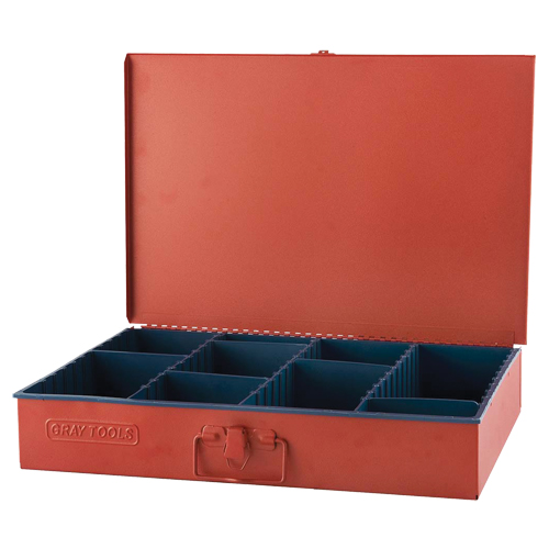 Coffre avec 12 compartiments ajustables, 12" P x 18" la x 3" h, Rouge TGS INDUSTRIEL