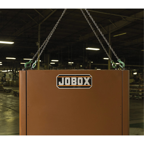 Coffre de chantier et surface de travail sur le terrain, 33" la x 63" p x 80" h, Acier, Rouge TGS INDUSTRIEL